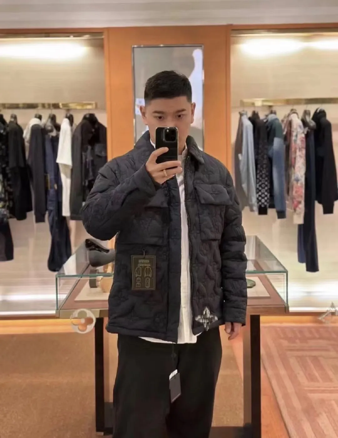 Louis Vuitton/Louis Vuitton Presbyopia light soft quilted belted jacket cotton coat